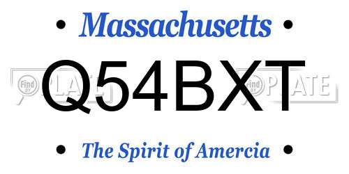 Q54BXT Massachusetts License Plate