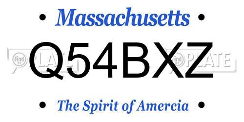Q54BXZ Massachusetts License Plate