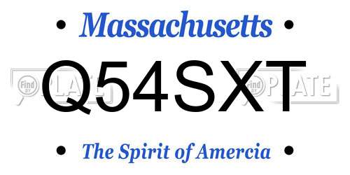 Q54SXT Massachusetts License Plate