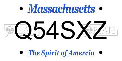 Q54SXZ Massachusetts License Plate