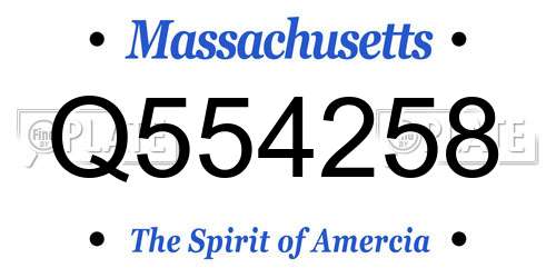 Q554258 Massachusetts License Plate
