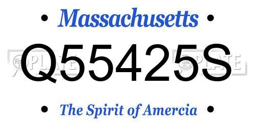 Q55425S Massachusetts License Plate