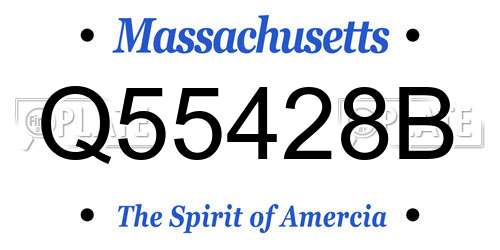 Q55428B Massachusetts License Plate