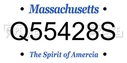 Q55428S Massachusetts License Plate