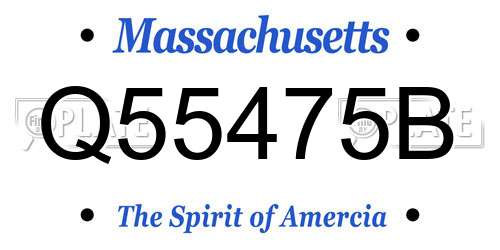 Q55475B Massachusetts License Plate