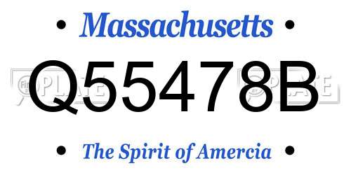 Q55478B Massachusetts License Plate
