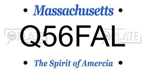 Q56FAL Massachusetts License Plate