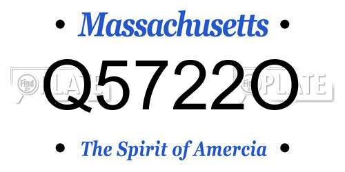 Q5722O Massachusetts License Plate