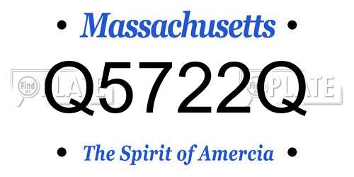 Q5722Q Massachusetts License Plate