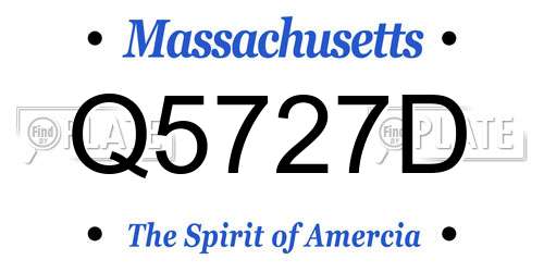 Q5727D Massachusetts License Plate