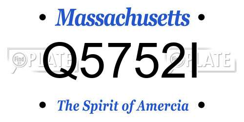 Q5752I Massachusetts License Plate