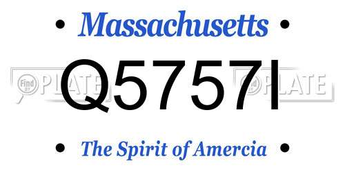 Q5757I Massachusetts License Plate