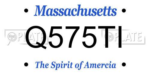 Q575TI Massachusetts License Plate