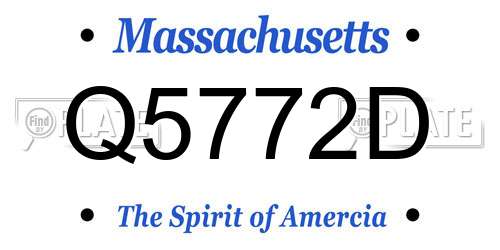 Q5772D Massachusetts License Plate
