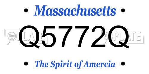 Q5772Q Massachusetts License Plate