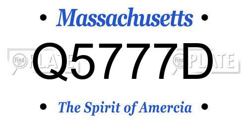 Q5777D Massachusetts License Plate
