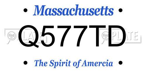 Q577TD Massachusetts License Plate