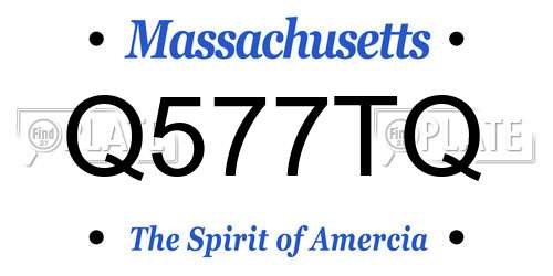 Q577TQ Massachusetts License Plate