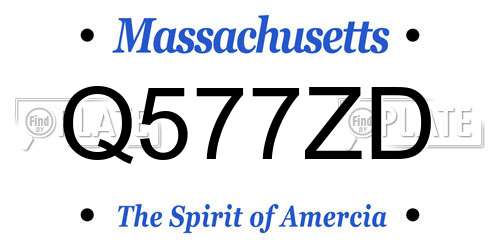 Q577ZD Massachusetts License Plate