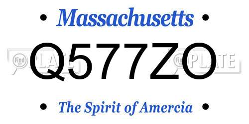 Q577ZO Massachusetts License Plate