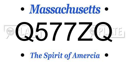 Q577ZQ Massachusetts License Plate