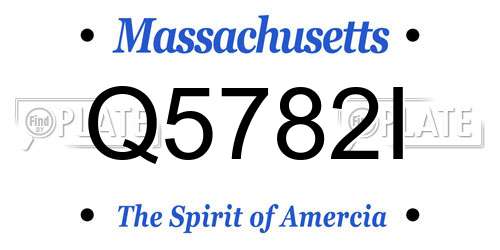 Q5782I Massachusetts License Plate