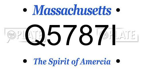 Q5787I Massachusetts License Plate