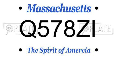 Q578ZI Massachusetts License Plate