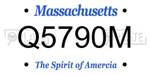 Q5790M Massachusetts License Plate
