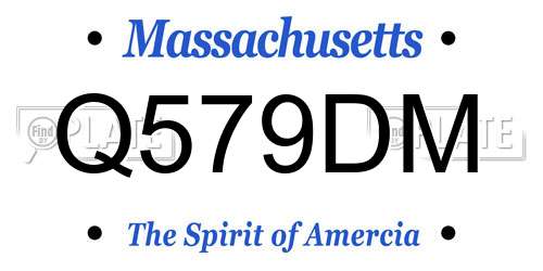 Q579DM Massachusetts License Plate