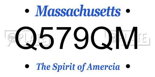 Q579QM Massachusetts License Plate