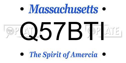 Q57BTI Massachusetts License Plate