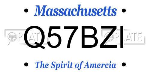 Q57BZI Massachusetts License Plate