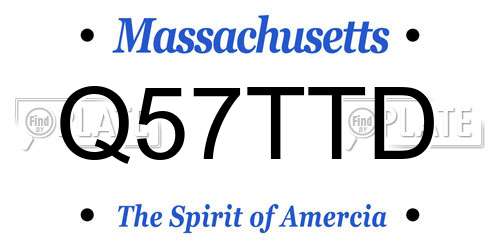 Q57TTD Massachusetts License Plate