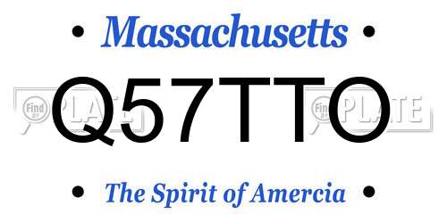 Q57TTO Massachusetts License Plate