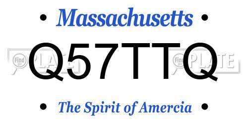 Q57TTQ Massachusetts License Plate