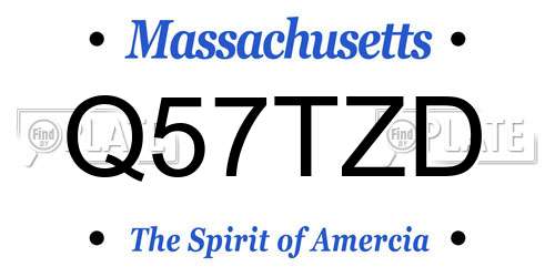 Q57TZD Massachusetts License Plate
