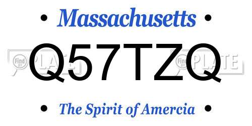 Q57TZQ Massachusetts License Plate