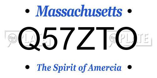 Q57ZTO Massachusetts License Plate