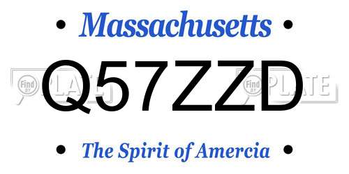Q57ZZD Massachusetts License Plate