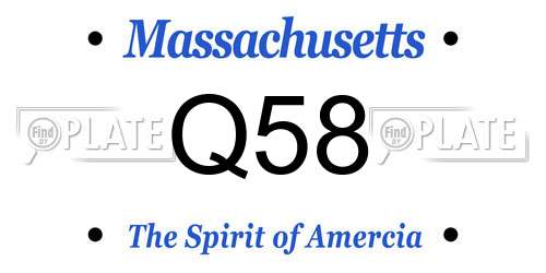Q58 Massachusetts License Plate