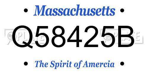 Q58425B Massachusetts License Plate