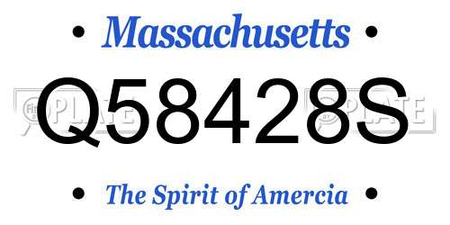 Q58428S Massachusetts License Plate