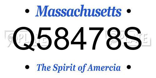 Q58478S Massachusetts License Plate