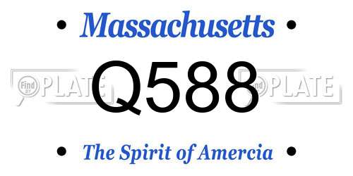 Q588 Massachusetts License Plate