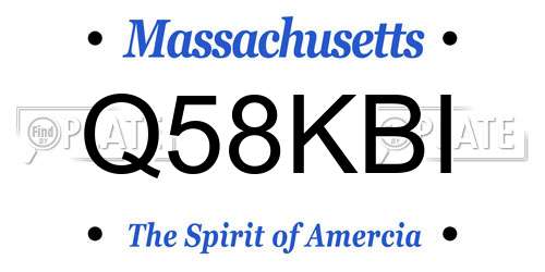 Q58KBI Massachusetts License Plate
