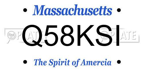 Q58KSI Massachusetts License Plate