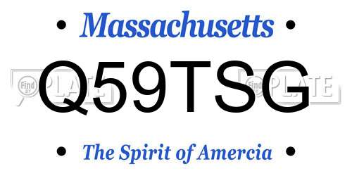 Q59TSG Massachusetts License Plate