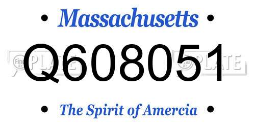 Q608051 Massachusetts License Plate