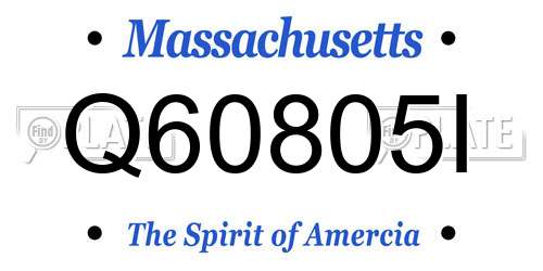 Q60805I Massachusetts License Plate